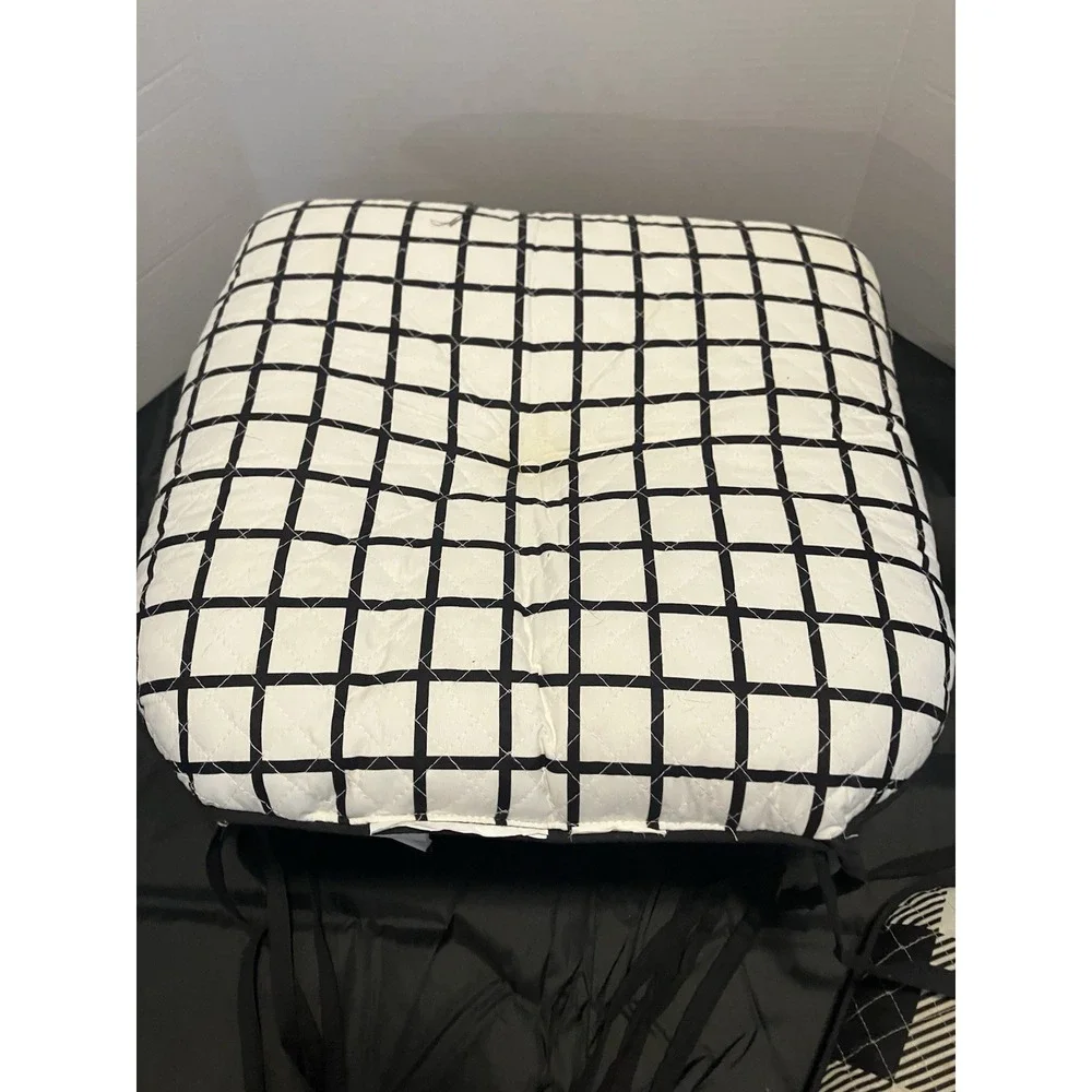 Huntington Home Tufted Dining Chair Cushions (4) Black White Buffalo Check